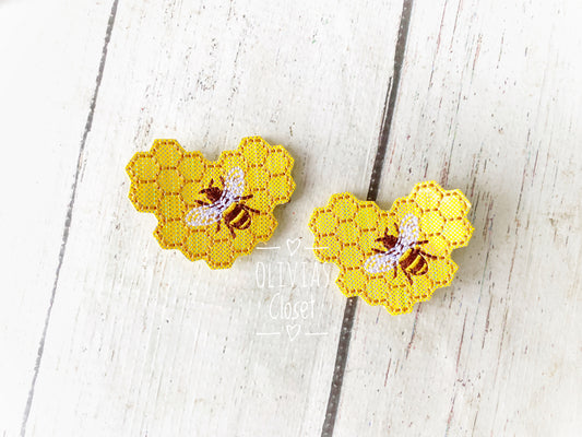 Honey Bee Heart Hair Clip