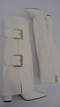 STIVALE ALTO CON FIBBIE BIANCO (36/38)