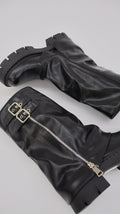 STIVALE ZIPPER BUCKLE BASSO