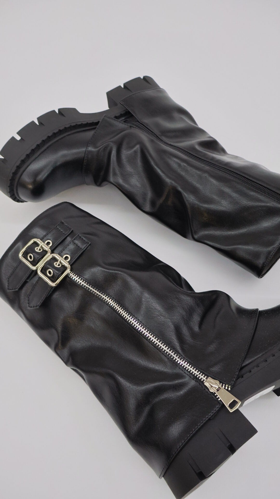 STIVALE ZIPPER BUCKLE BASSO