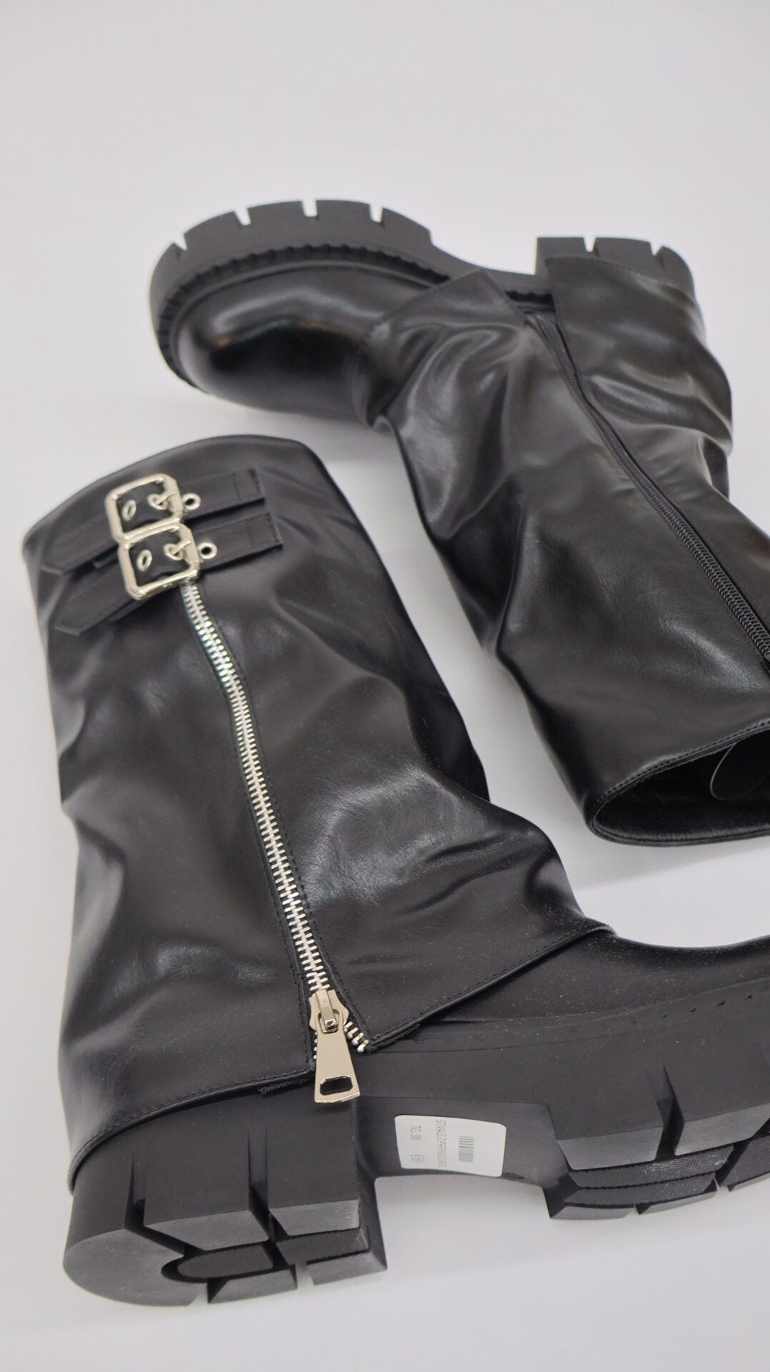 STIVALE ZIPPER BUCKLE BASSO