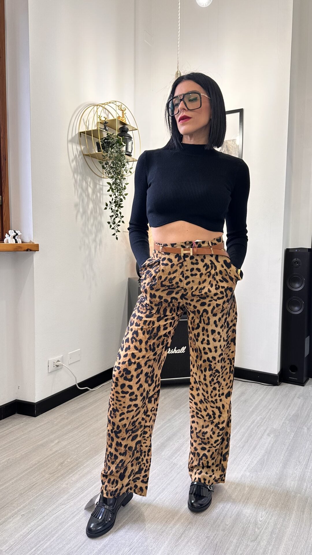 PANTALONE MORBIDO LEOPARDATO