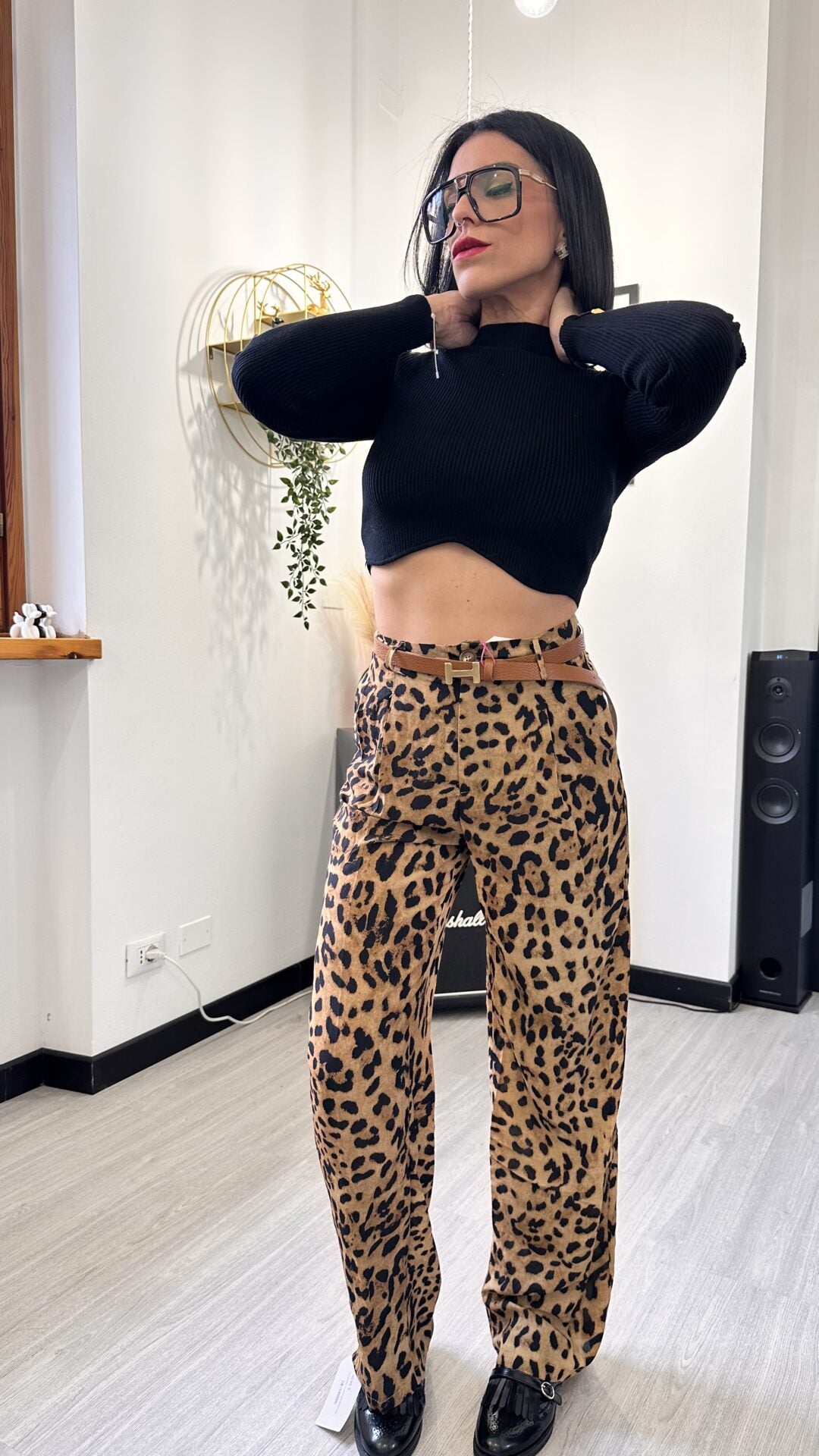 MAGLIONCINO CROP NERO