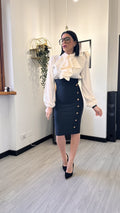LONGUETTE BANDAGE CON BOTTONI ORO