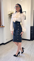 LONGUETTE BANDAGE CON BOTTONI ORO
