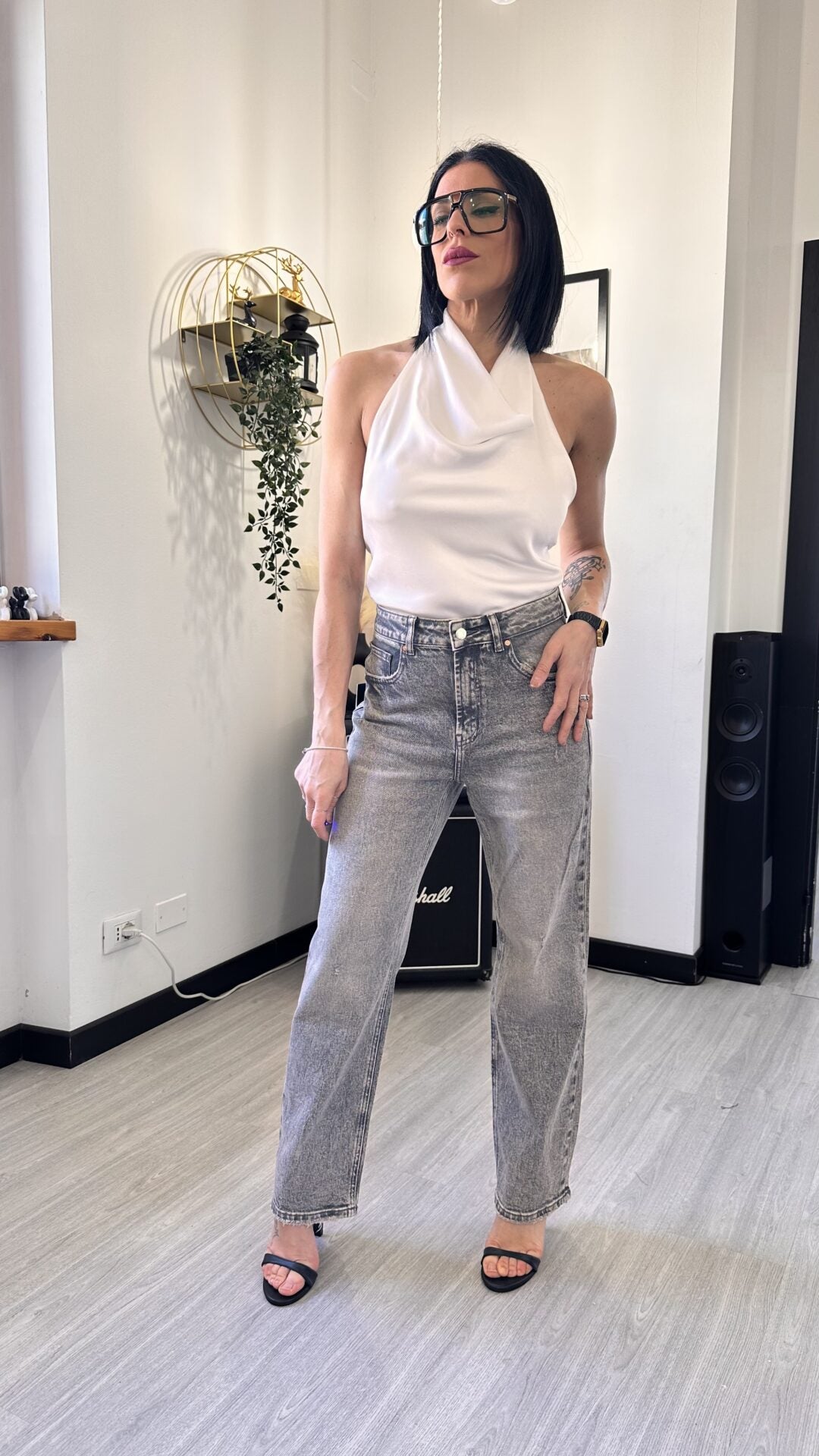 3150 JEANS GRIGI A PALAZZO (46/48)