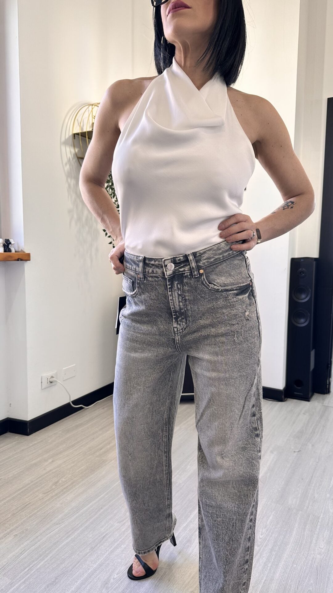 3150 JEANS GRIGI A PALAZZO (46/48)
