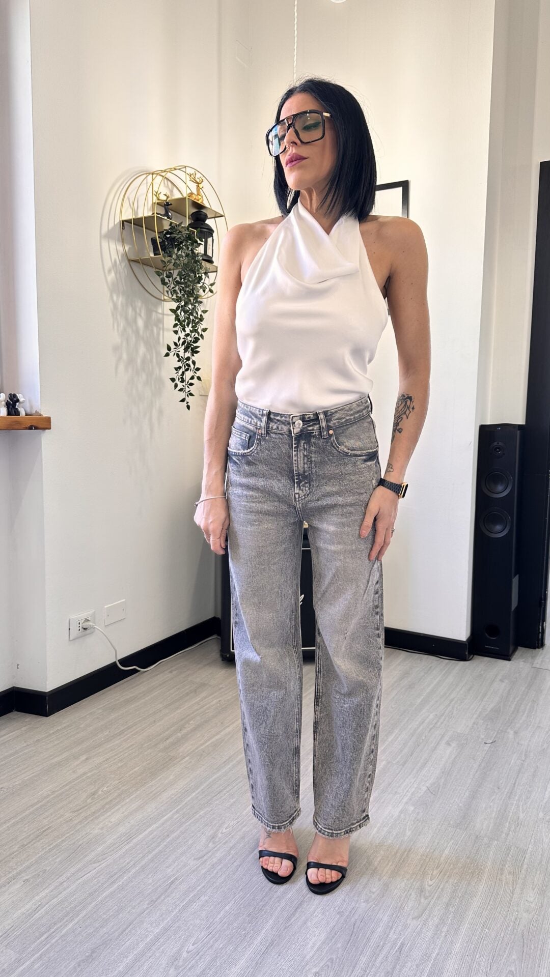 3150 JEANS GRIGI A PALAZZO (46/48)