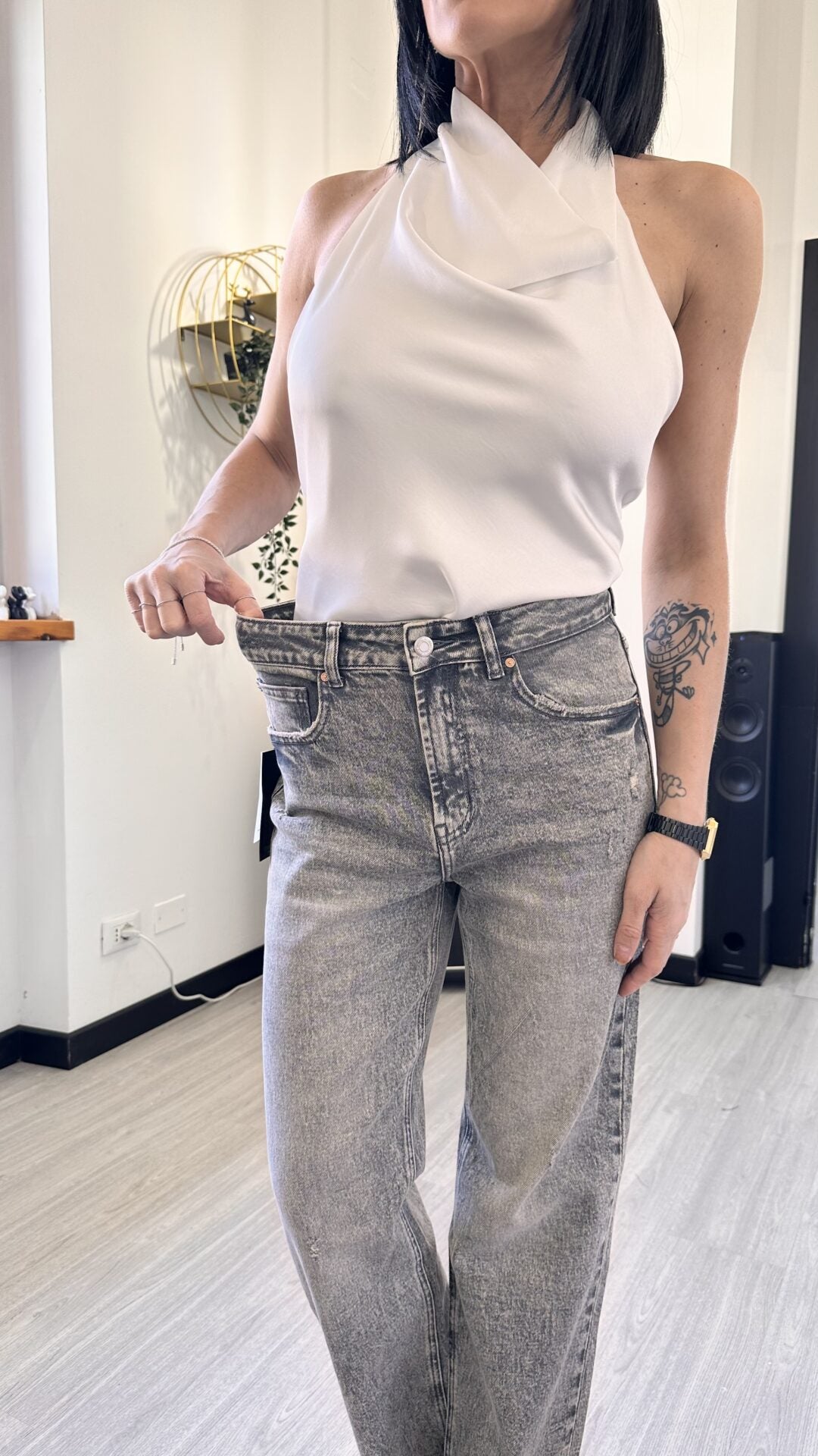 3150 JEANS GRIGI A PALAZZO (46/48)
