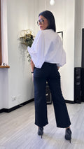 CAMICIA OVER CORTA MANICA PALLONCINO BIANCA