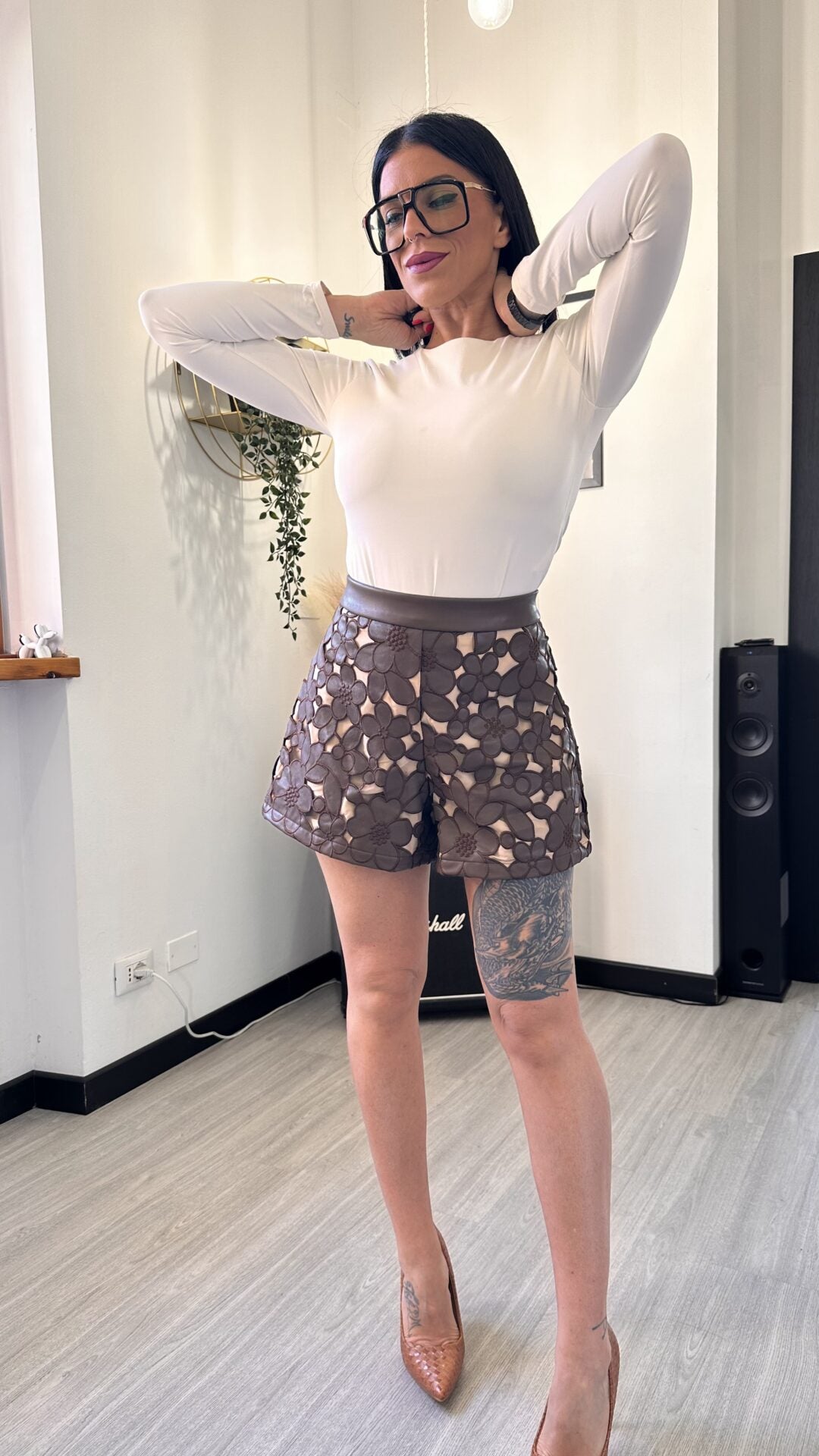 SHORTS FLOWER ECOPELLE
