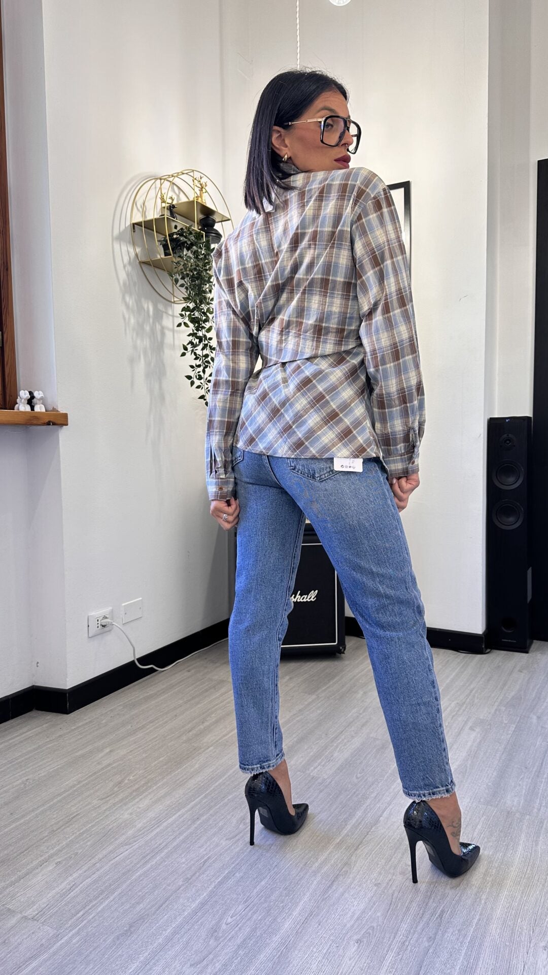 CAMICIA TARTAN CON FIOCCO