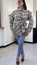 CAMICIA TARTAN CON FIOCCO