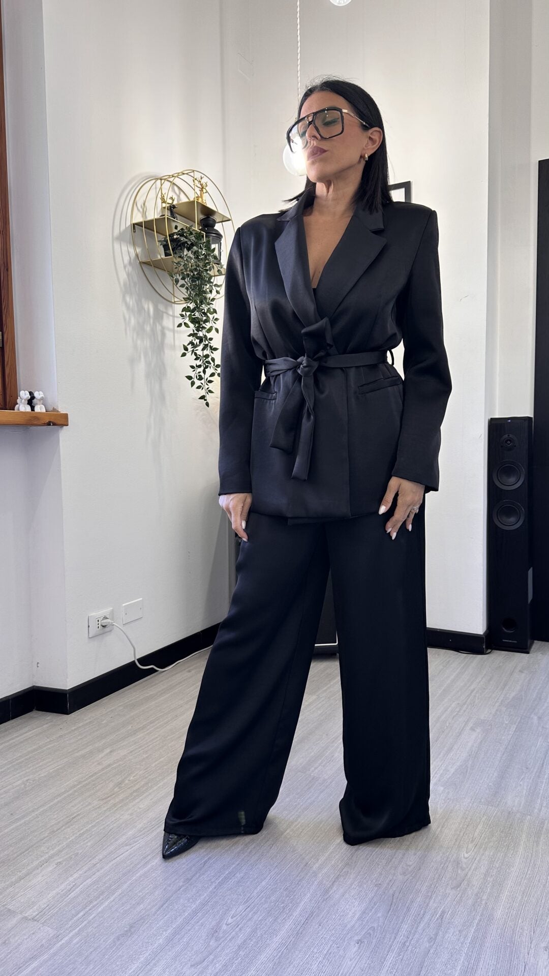 TAILLEUR SATIN NERO
