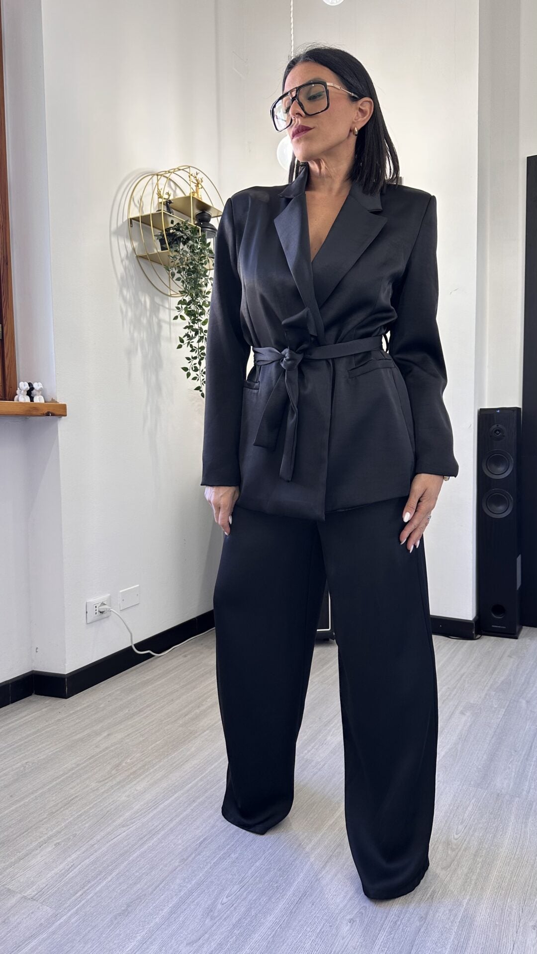 TAILLEUR SATIN NERO
