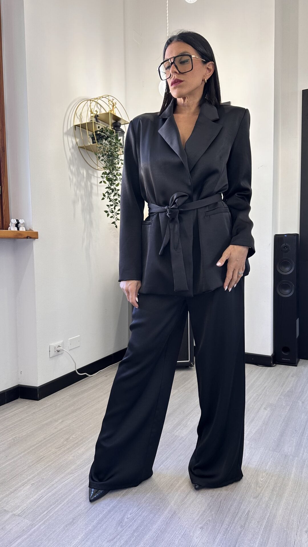 TAILLEUR SATIN NERO