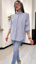 CAMICIA A RIGHE AZZURRA