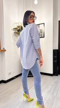 CAMICIA A RIGHE AZZURRA