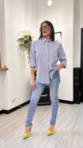 CAMICIA A RIGHE AZZURRA