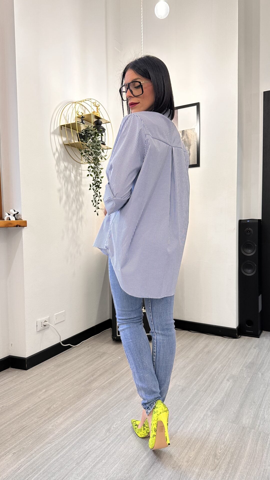 CAMICIA A RIGHE AZZURRA