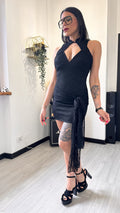 VESTITINO IN PIZZO COLLO COREANO NERO