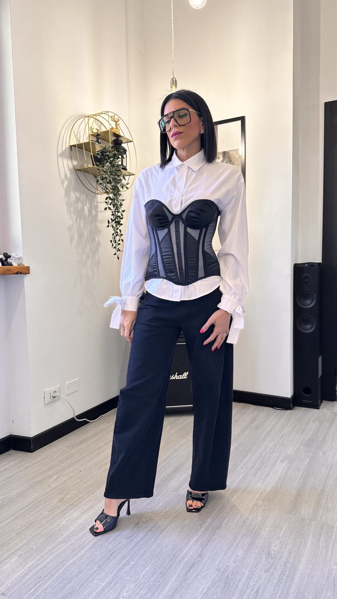 CORSETTO SIMIL RASO E TULLE