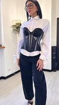 CORSETTO SIMIL RASO E TULLE