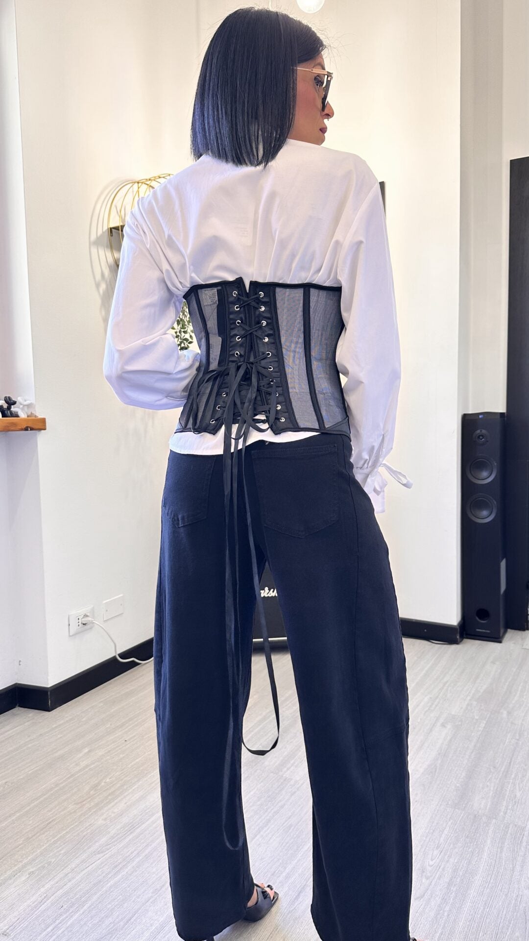 CORSETTO SIMIL RASO E TULLE
