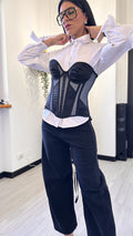 CORSETTO SIMIL RASO E TULLE