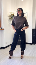 T-SHIRT TAGLIO UOMO MARRONE