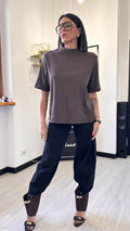 T-SHIRT TAGLIO UOMO MARRONE