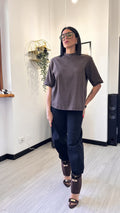 T-SHIRT TAGLIO UOMO MARRONE