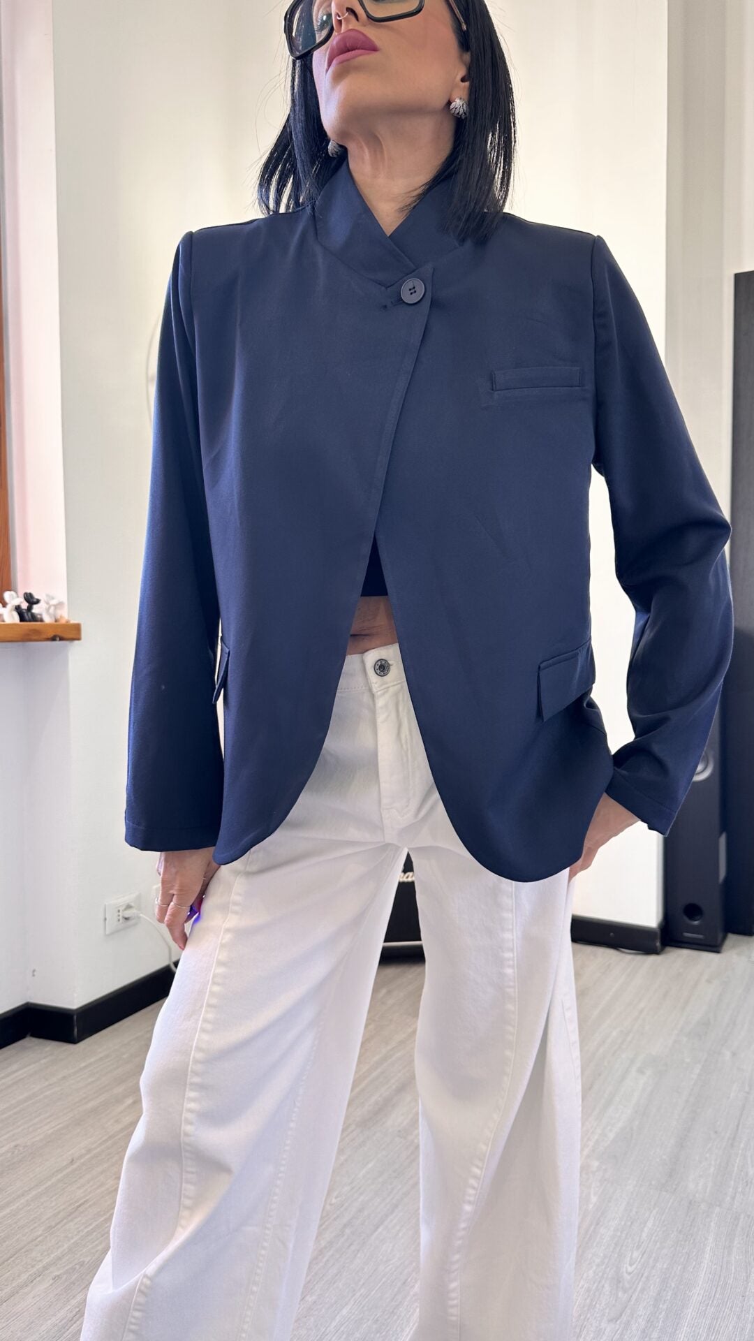 GIACCA CHIUSURA AL COLLO BLUE