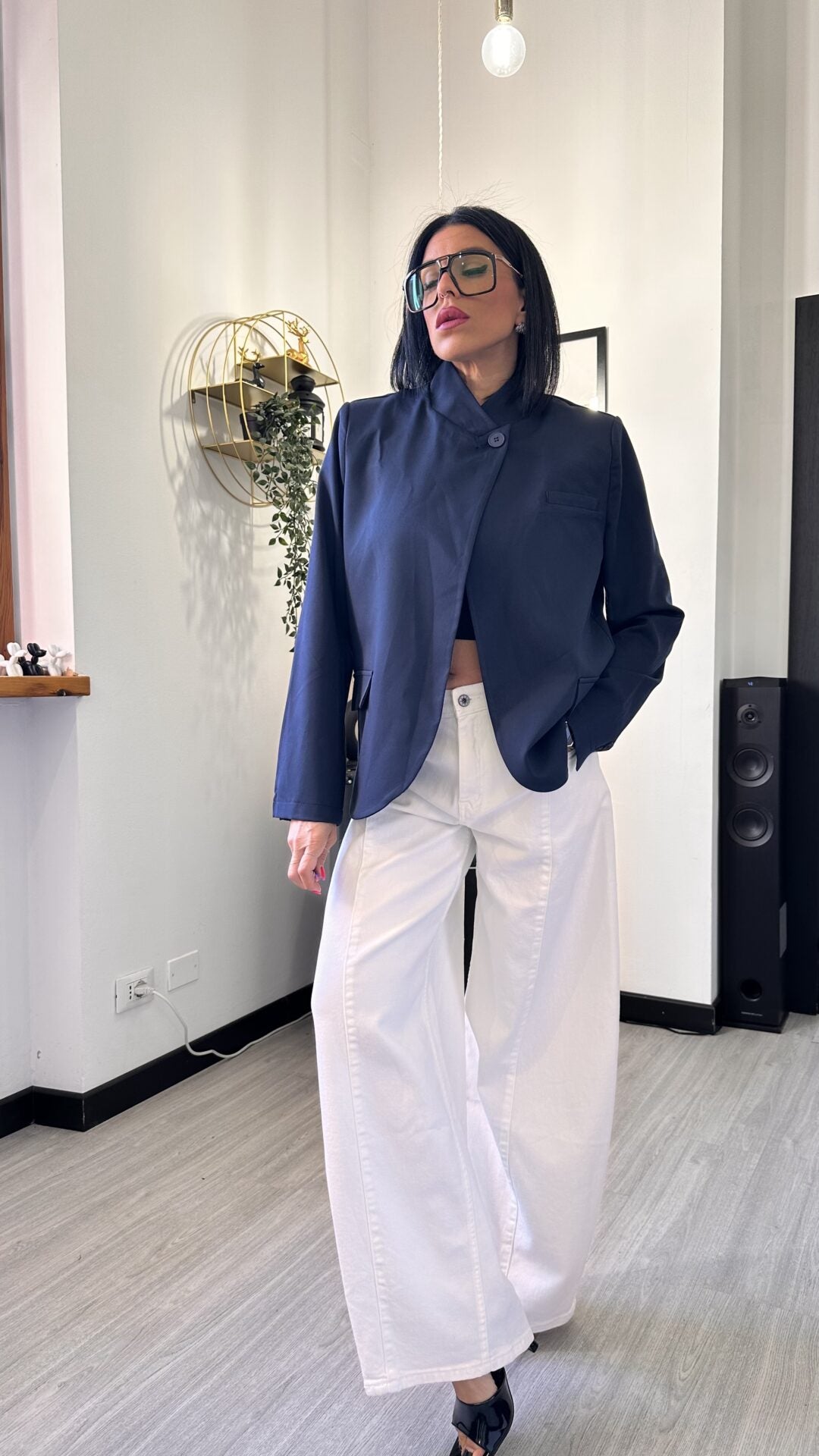 GIACCA CHIUSURA AL COLLO BLUE