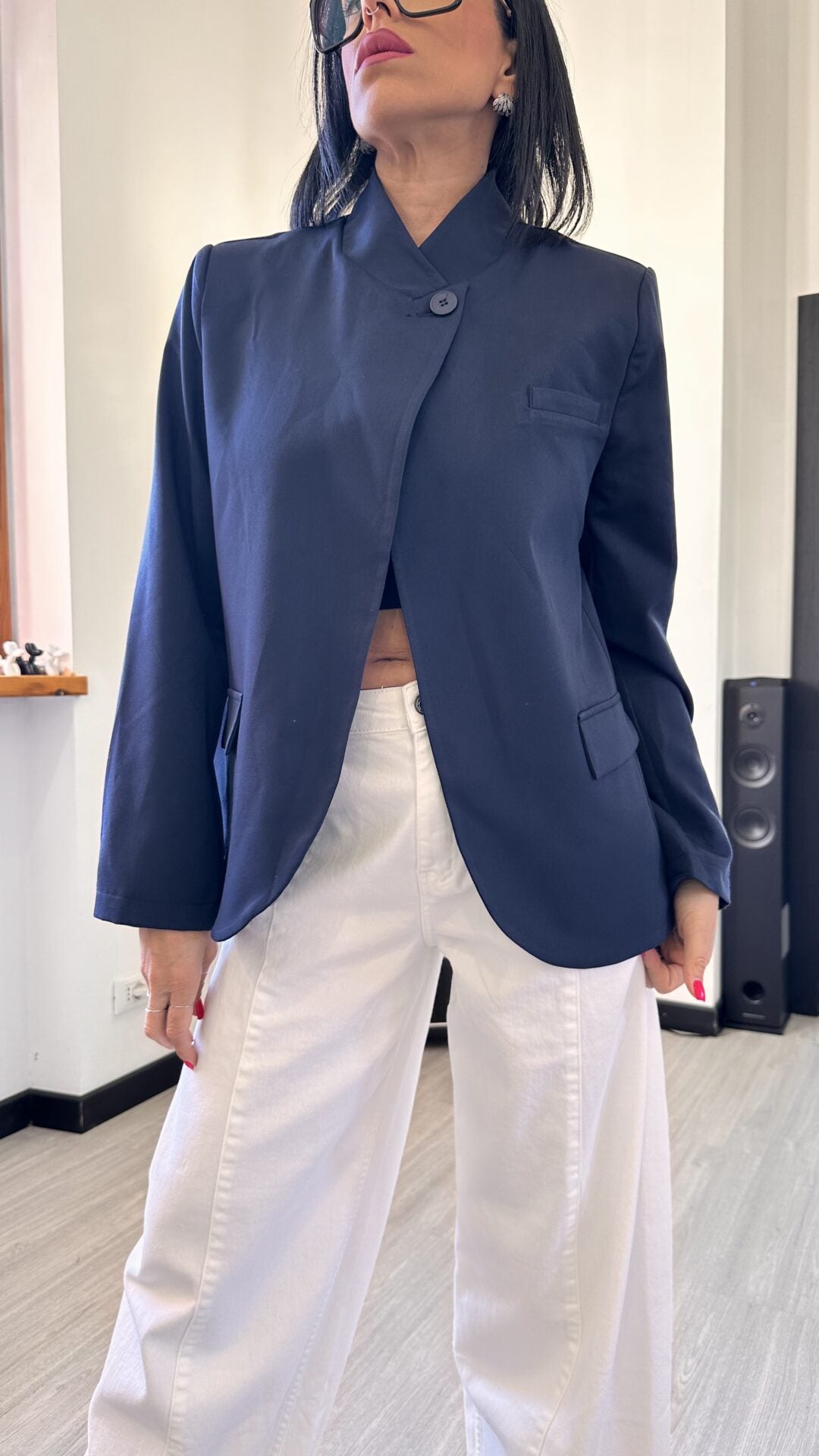 GIACCA CHIUSURA AL COLLO BLUE