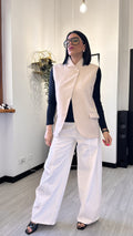 GIACCA SMANICATA CHIUSURA AL COLLO BEIGE