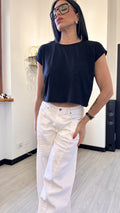 T-SHIRT SMANICATA NERA