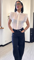 CAMICIA VELATA IN LINO SMANICATA