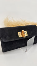 POCHETTE SCAMOSCIATA BAMBOO NERA