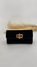 POCHETTE SCAMOSCIATA BAMBOO NERA