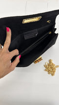 POCHETTE SCAMOSCIATA BAMBOO NERA