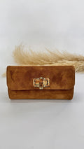 POCHETTE SCAMOSCIATA BAMBOO CAMEL