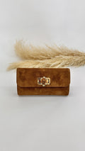POCHETTE SCAMOSCIATA BAMBOO CAMEL