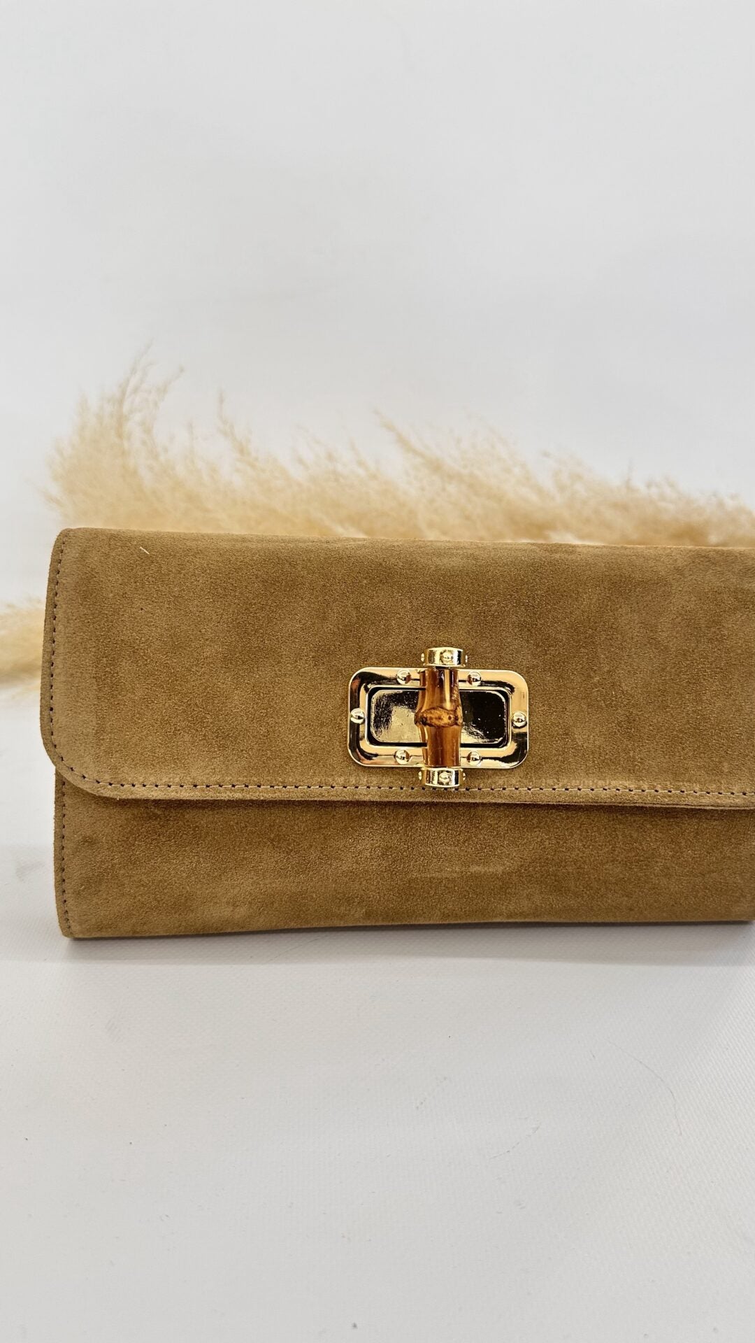 POCHETTE SCAMOSCIATA BAMBOO BEIGE