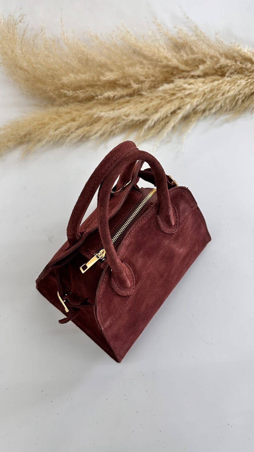 MINI BAULETTO SCAMOSCIATO BORDEAUX
