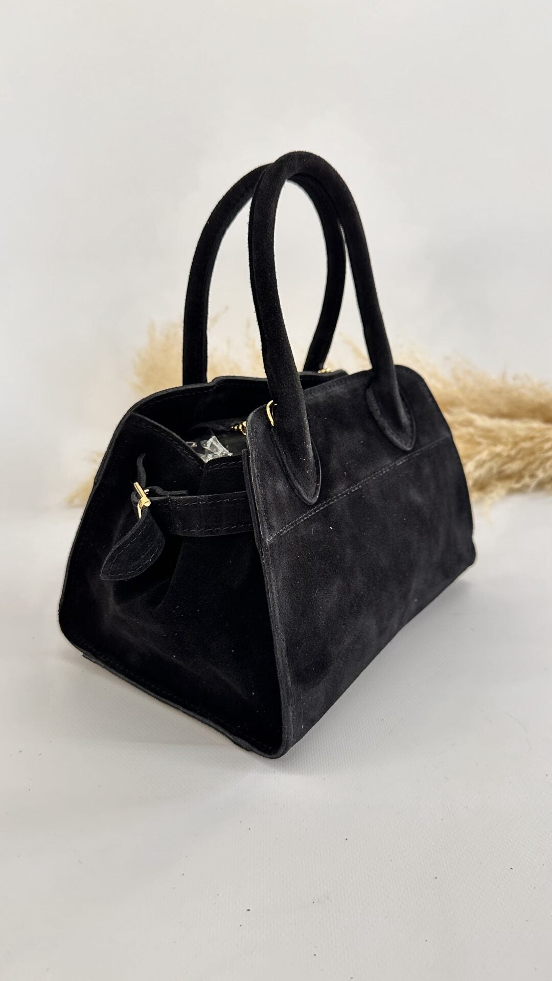 MINI BAULETTO SCAMOSCIATO NERO