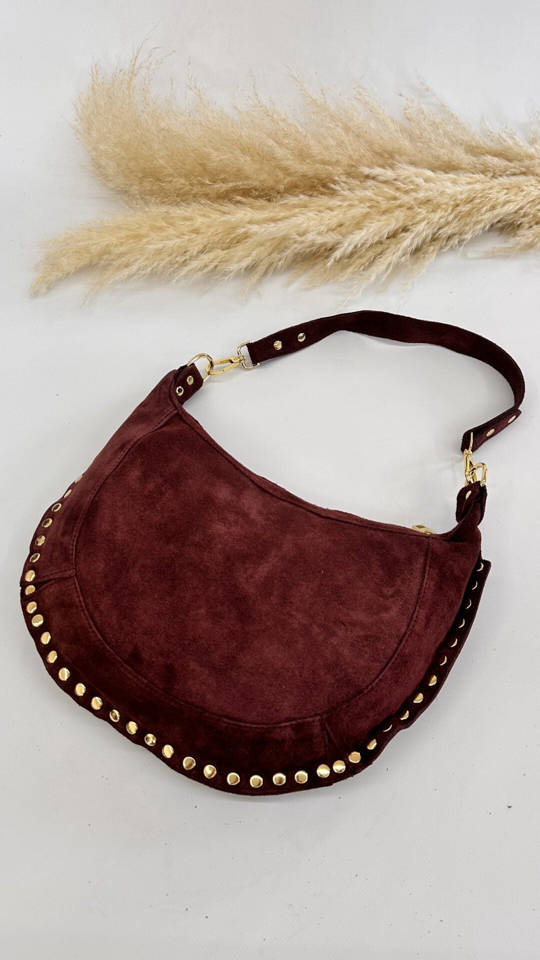 BORSA MOON CON BORCHIE BORDEAUX