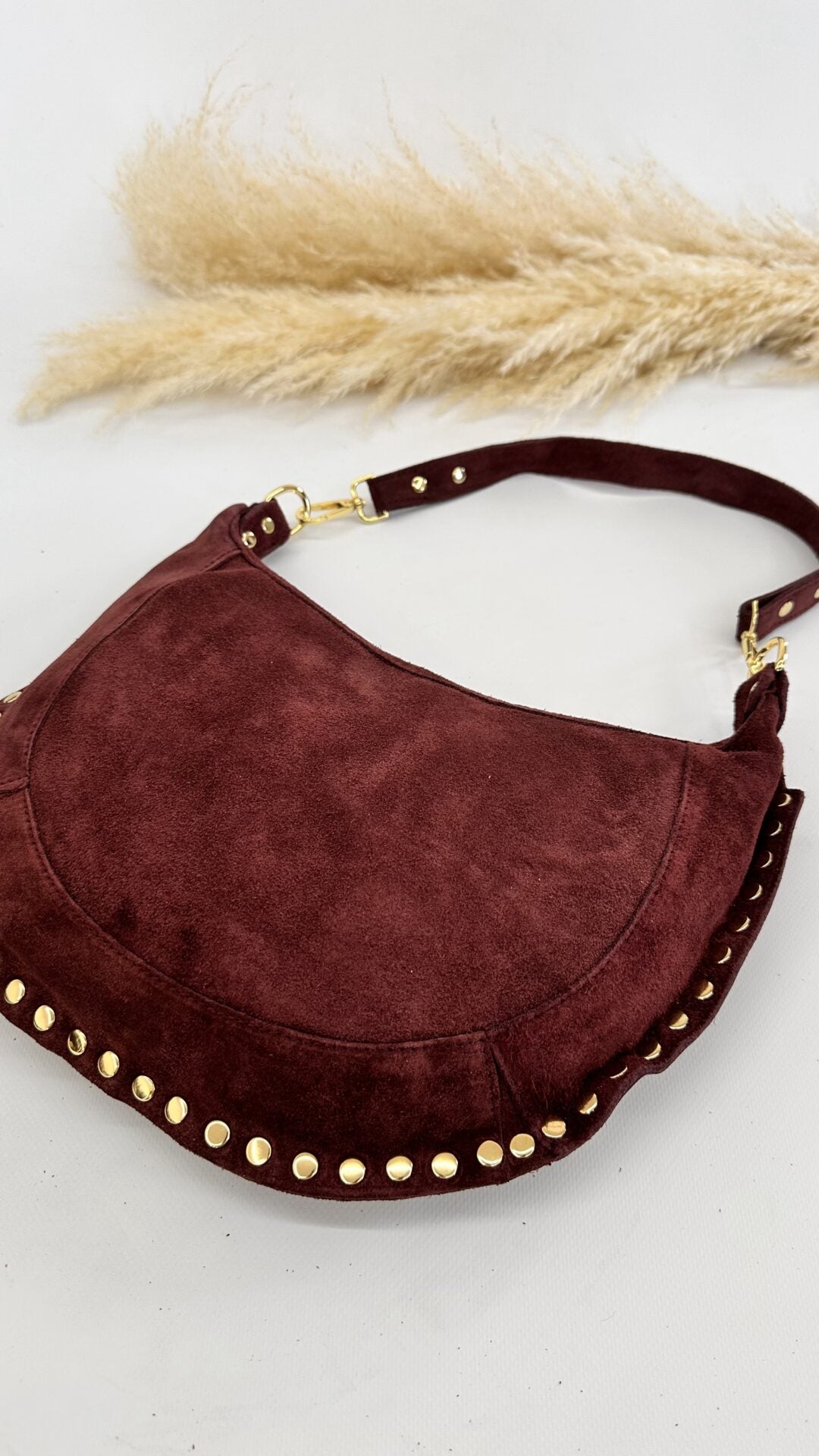 BORSA MOON CON BORCHIE BORDEAUX