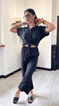 COORDINATO CAMICIA CON NODO NERO