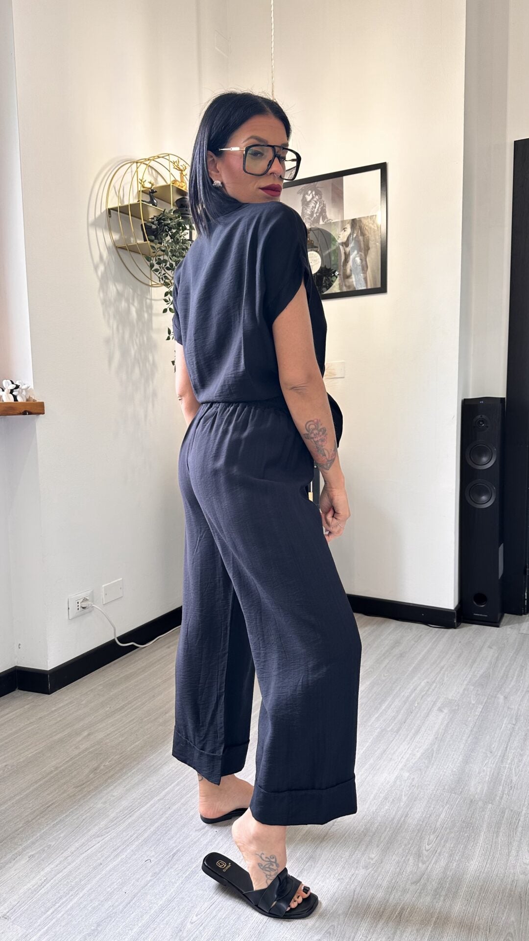 COORDINATO CAMICIA CON NODO NERO